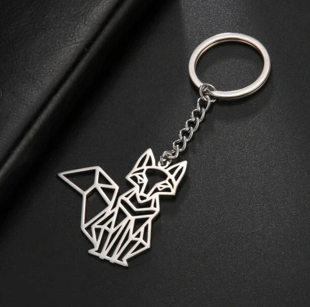 Fox Keyring | Stainless Steel Animal Keychain