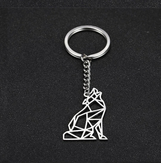 Wolf Head Keyring | Howling Wolf Stainless Steel Keychain