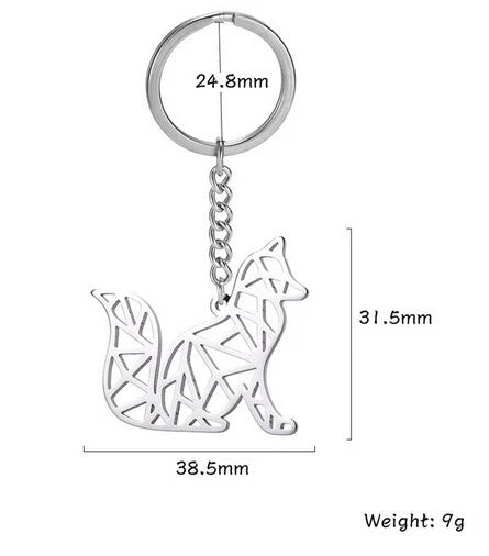 Sitting Fox Keychain | Stainless Steel Fox Charm