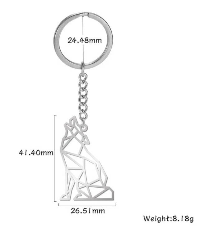 Wolf Head Keyring | Howling Wolf Stainless Steel Keychain