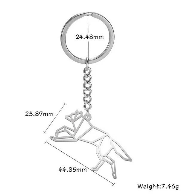 Running Wolf Keyring | Stainless Steel Animal Keychain