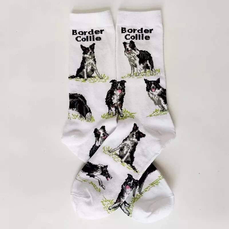 Border Collie Socks – Cute Sheepdog Crew Socks for Dog Lovers